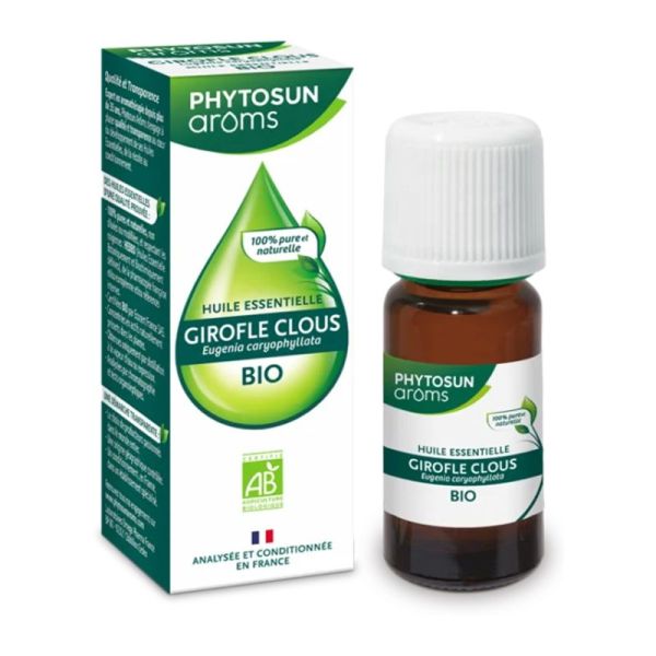 Huile Essentielle Bio GIROFLE CLOUS - Eugenia caryophyllata - Fl/10ml - PHYTOSUN AROMS