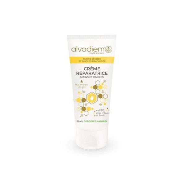 ALVADIEM Crème Réparatrice Mains et Ongles 50ml - Mains Sèches, Ongles Fragilisées