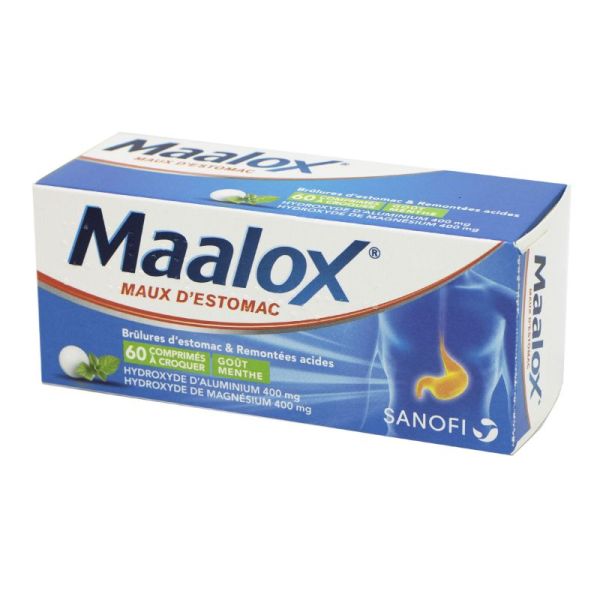 Maalox Menthe, 60 comprimés à croquer