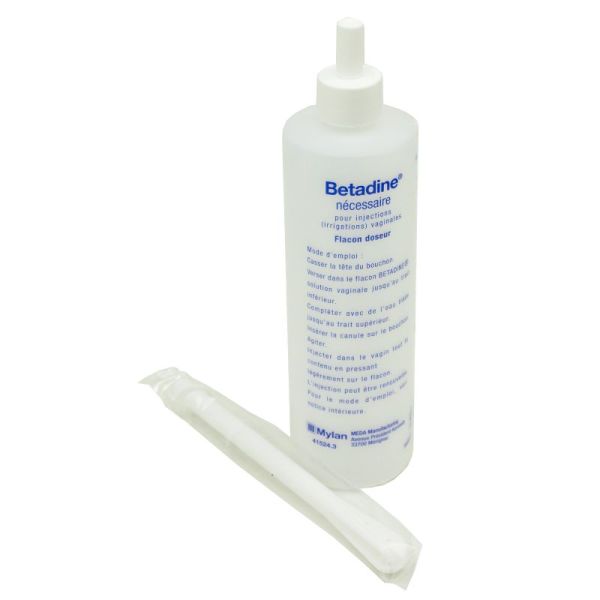 BETADINE Nécessaire pour Injections (Irrigations) Vaginales - 1 Flacon Plastique Souple avec Canule