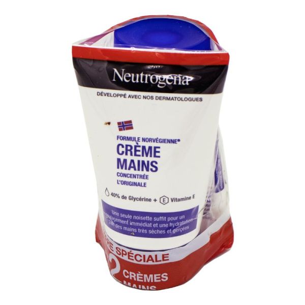 NEUTROGENA Crème Mains Concentrée l' Originale Lot de 2x 75ml - Formule Norvégienne Mains très Sèches