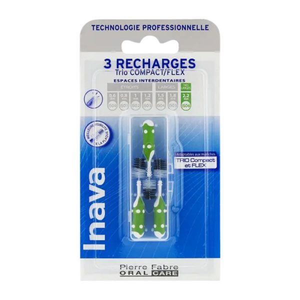 INAVA RECHARGES Vertes 2.2mm ISO6 pour TRIO COMPACT et FLEX - Bte/3