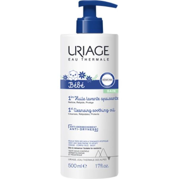 URIAGE Bébé Xémose 1ère Huile Lavante Apaisante 500ml - Visage, Corps, Cuir Chevelu