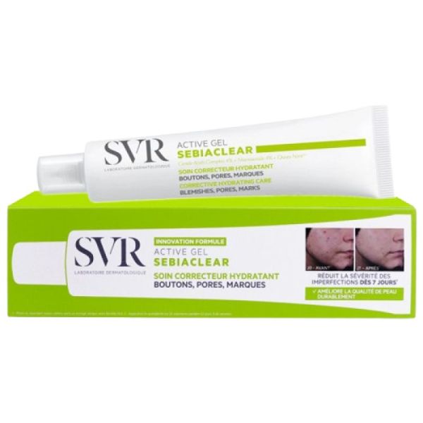 SVR - active gel - sebiaclear - soin correcteur hydratant - 40 ml