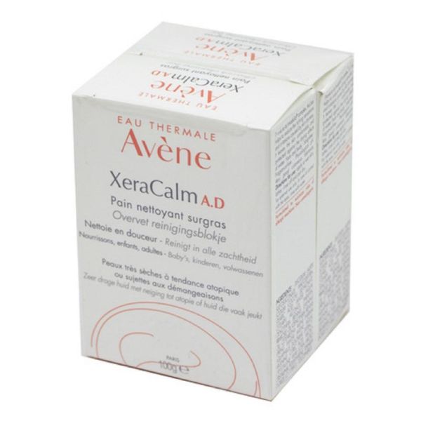 AVENE Xeracalm AD Pain Nettoyant Surgras Lot 2x 100g, Peaux très Sensibles (Eczéma Atopique, Démangeaisons)