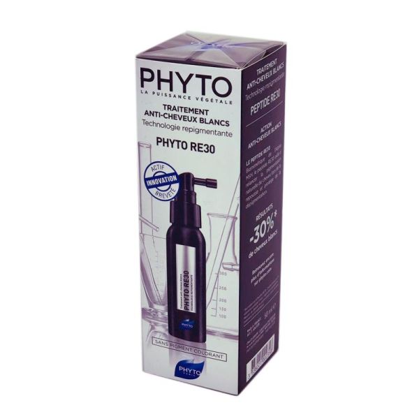 PHYTOSOLBA Phyto RE30 - Traitement Anti Cheveux Blancs sans Pigments, sans Colorant - Spray/50ml