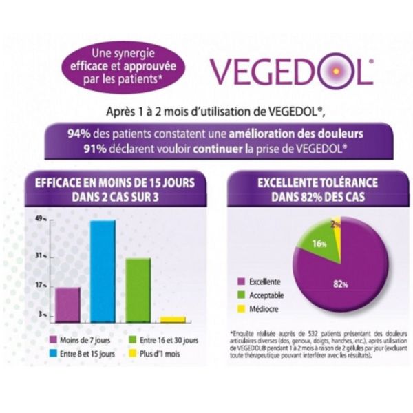 VEGEDOL 30 Comprimés - Complément Alimentaire à Visée Articulaire - Harpagophytum, Reine des Près