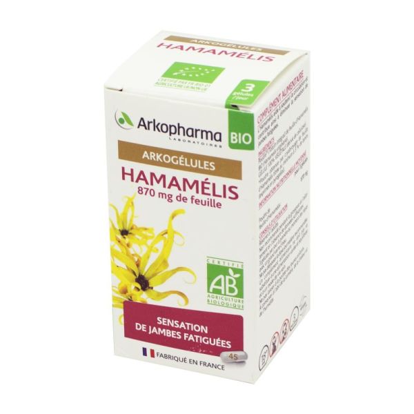 ARKOGELULES BIO Hamamélis 870mg de feuille - Bte 45 - Sensation de Jambes Fatiguées