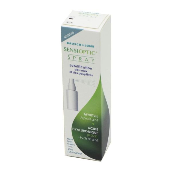 SENSIOPTIC Spray Lubrification des Yeux et Paupières 10ml - Acide Hyaluronique, Glycérol