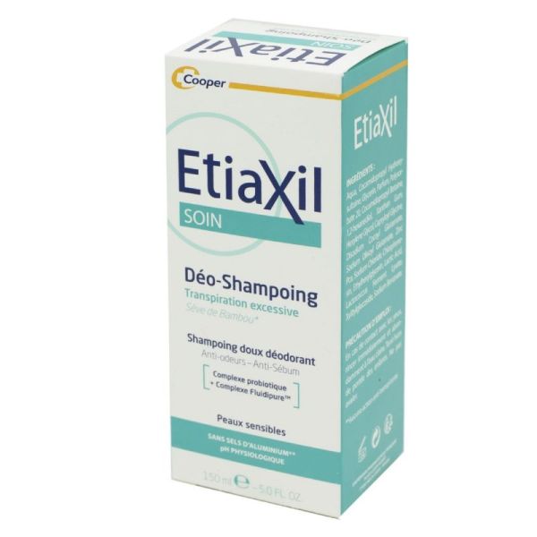 ETIAXIL SOIN Déo Shampoing 150ml - Shampoing Doux Déodorant Anti Odeurs, Anti Sébum