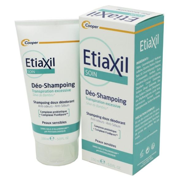 ETIAXIL SOIN Déo Shampoing 150ml - Shampoing Doux Déodorant Anti Odeurs, Anti Sébum
