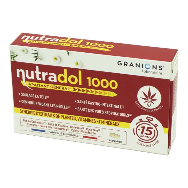 NUTRADOL 1000 15 Comprimés - Bien-être Physique et Mental, Immunité, Inconfort Menstruel