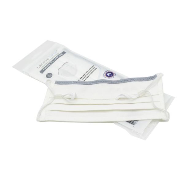 LAINIERE SANTE - 1 Masque Barrière UNS1 Adulte HAUTE FILTRATION Ajustable - Lavable 20 Fois