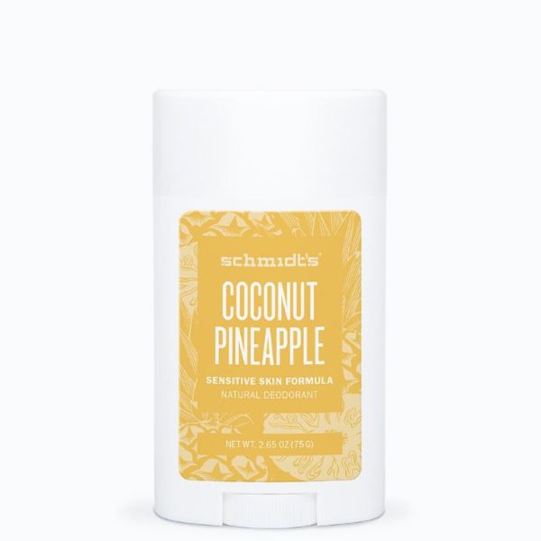 SCHMIDT'S Sensitive Stick Coconut Pineapple 58ml - Déodorant Naturel Peaux Sensibles, Certifié Vegan