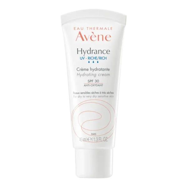 AVENE HYDRANCE UV Riche - Crème Hydratante SPF30 40ml - Peaux Sensibles Sèches à très Sèches