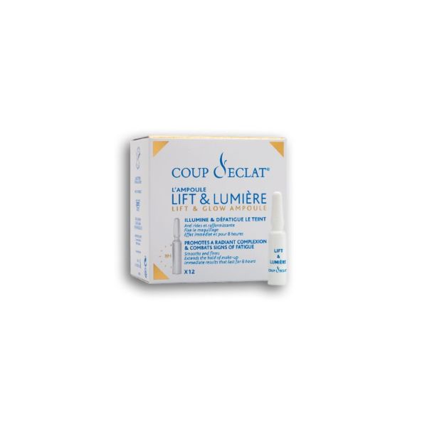 COUP D' ECLAT Lift et Lumière l' Ampoule 12x 1ml - Illumine et Défatigue le Teint - Peau Froissée, Ridée