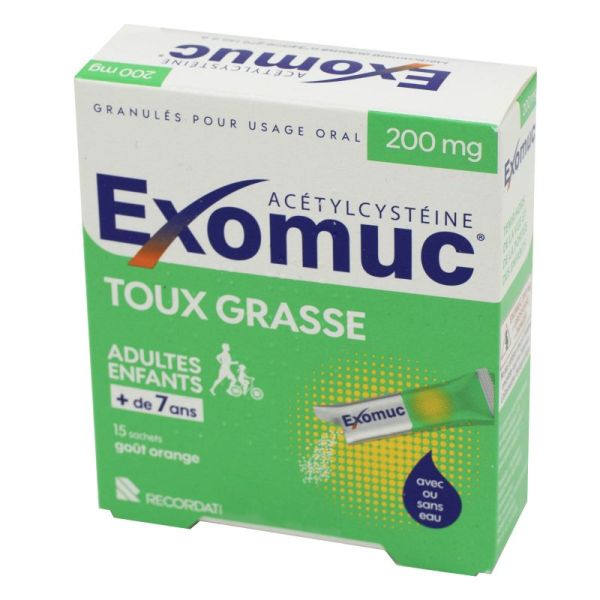 Exomuc 200 mg, granulés sans eau - 15 sachets