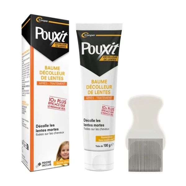 POUXIT Baume Décolleur de Lentes 100g + Peigne - Décolle les Lentes Mortes sur les Cheveux