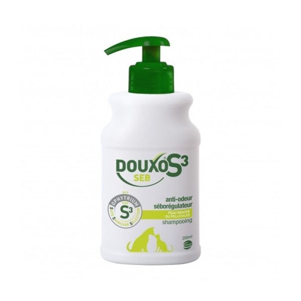 DOUXO SEB S3 Shampooing Chat Chien 200ml - Anti Odeur, Séborégulateur