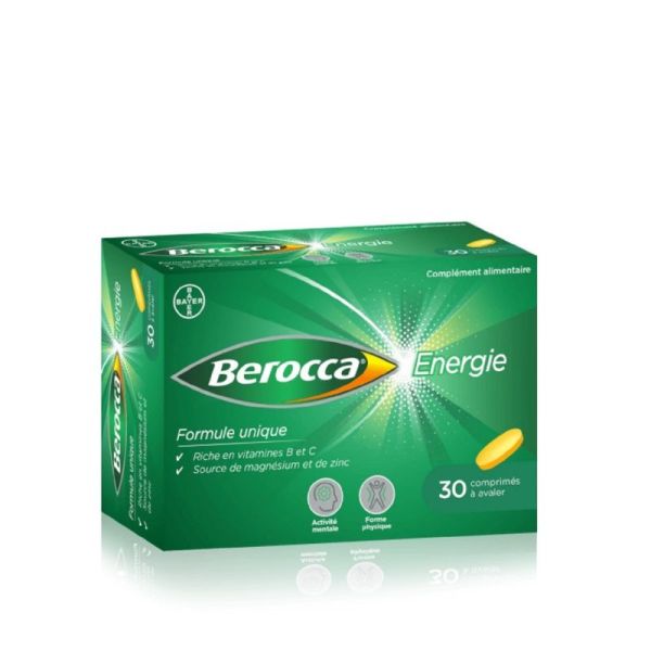 BEROCCA ENERGIE 30 Comprimés à Avaler - Forme Physique, Activité Mentale