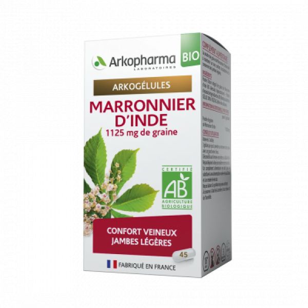 ARKOGELULES Marronnier d' Inde 1125mg de Graine - Bte/45 - Confort Veineux, Jambes Légères