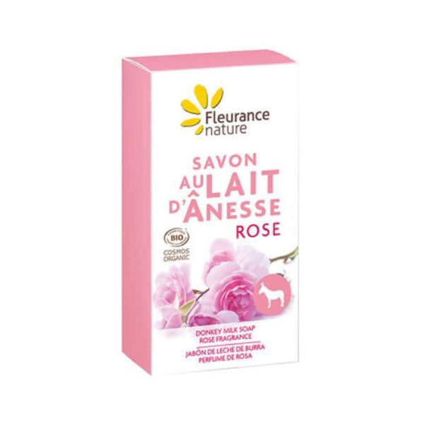 FLEURANCE NATURE BIO Savon au Lait d' Anesse ROSE 100g