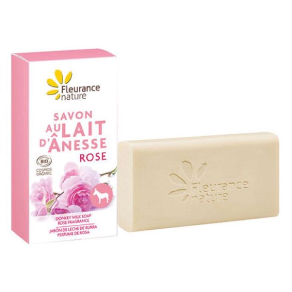 FLEURANCE NATURE BIO Savon au Lait d' Anesse ROSE 100g