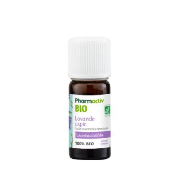 PHARMACTIV BIO Lavande Aspic (Lavandula latifolia) Huile Essentielle 10ml - 100% Pure et Naturelle