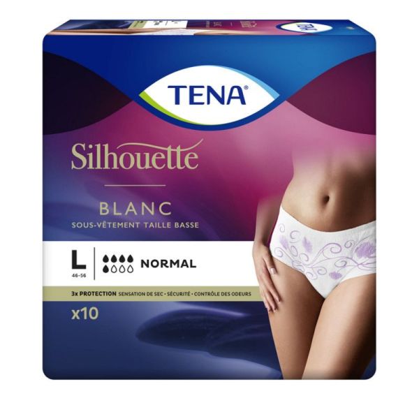 TENA SILHOUETTE Normal Blanc - Sous Vêtement/Culotte Absorbant Femme