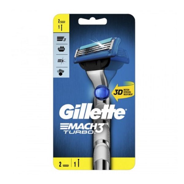 GILLETTE MACH3 TURBO Rasoir 3 Lames - Technologie 3D Motion Beweging Mouvement