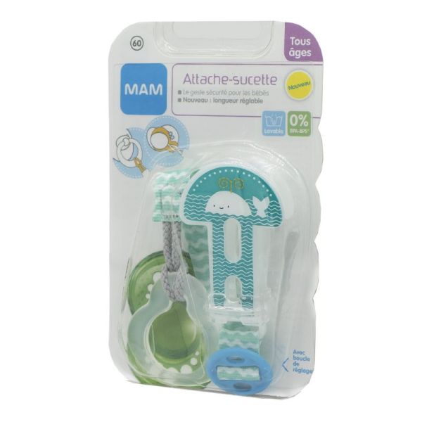 MAM Sucette Attache-Universelle Fille 0-6 Mois - Confort Peau Bébé -  Pharma360