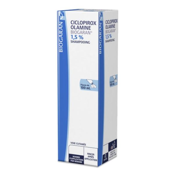 Ciclopirox Olamine Biogaran Shampooing 1.5 % Flacon 100 ml