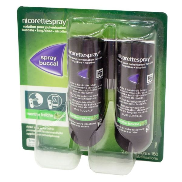 Nicorettespray menthe fraîche, solution buccale - 2 sprays 13.2ml