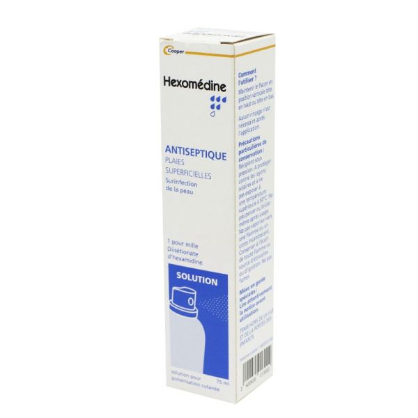 Hexomedine 0,01%, solution pour pulvérisation cutanée - Spray 75ml