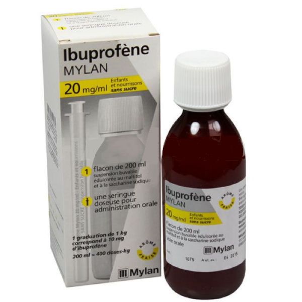 Ibuprofène Mylan Enfants et Nourrissons sans sucre - Flacon 200 ml