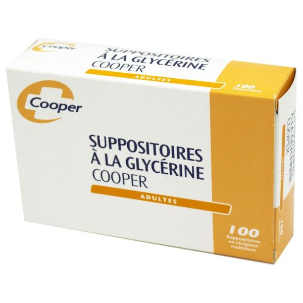 Suppositoires à la glycérine Adultes, Cooper - Boite de 100