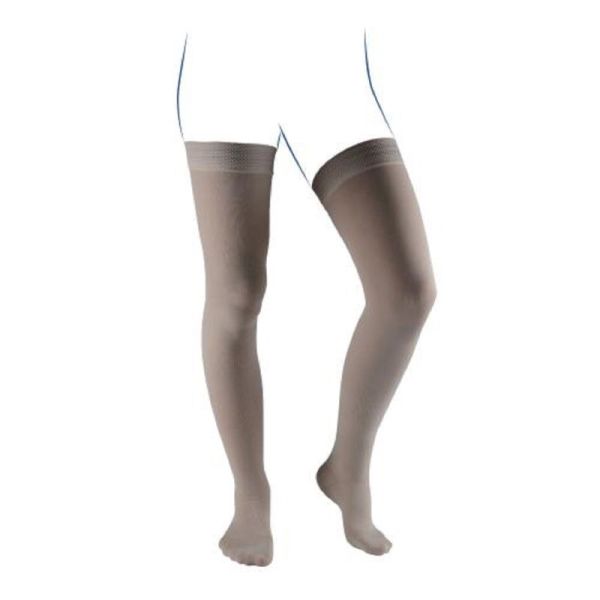 VENOFLEX Elégance Beige Sable - Bas Cuisse Pieds Fermés de Contention Anti Glisse Homme Classe 2