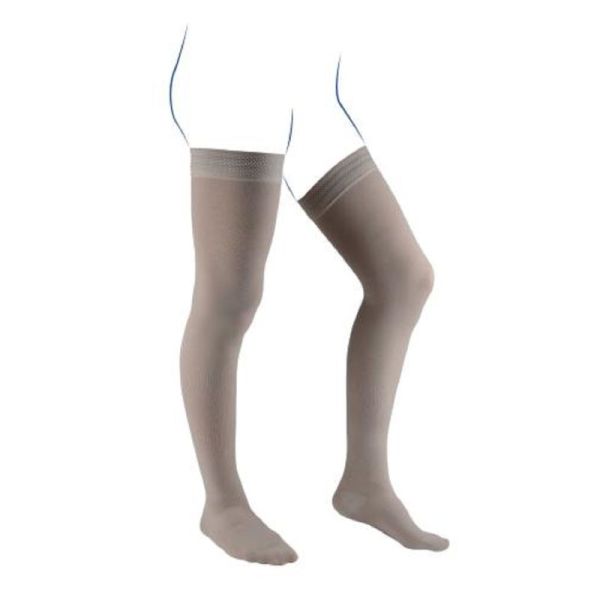 VENOFLEX Elégance Beige Sable - Bas Cuisse Pieds Fermés de Contention Anti Glisse Homme Classe 2