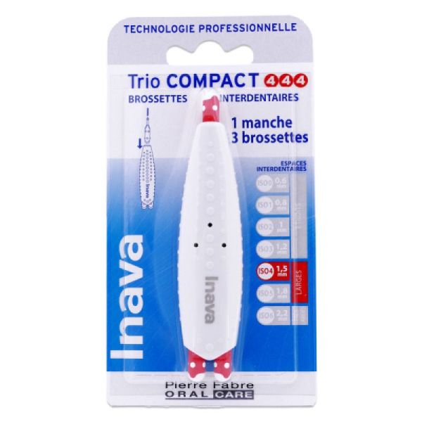 INAVA Brossettes TRIO COMPACT ROUGE 4-  1,5 mm ISO4 - 1 Manches + 3 Brossettes