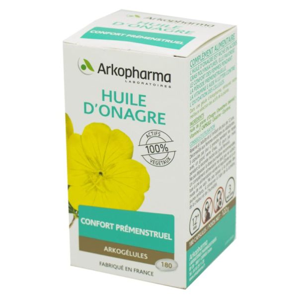 ARKOGELULES Huile d' Onagre 990mg d' Acide linoléique - Bte/180 - Confort Prémenstruel