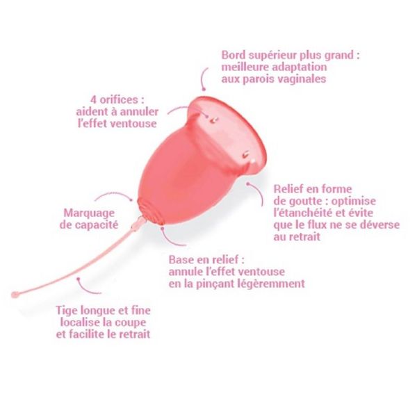 SAFORELLE Cup Protect Taille 2 Flux Abondant - 2 Coupes Menstruelles + Boite de Stérilisation