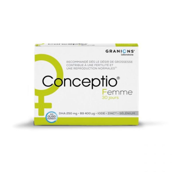 CONCEPTIO FEMME - 30 capsules + 30 gélules - Complément Alimentaire Contribuant à Améliorer la Ferti