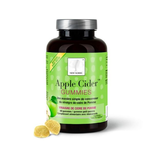 Gummies vinaigre de cidre et gingembre - 60 gommes pour la forme