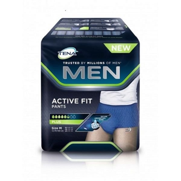 TENA MEN Active Fit Pants M (Médium) - Slip/Protection Absorbante Homme Jetable - Bte/9