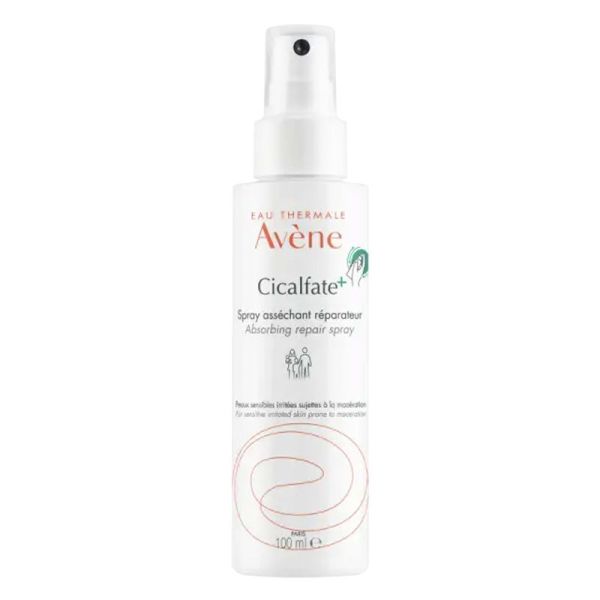 AVENE CICALFATE+ Spray Asséchant Réparateur 100ml - Peaux Sensibles Irritées, Macération