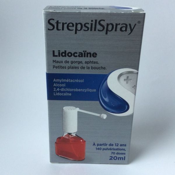 StrepsilSpray à la lidocaïne, collutoire - Flacon 20 ml