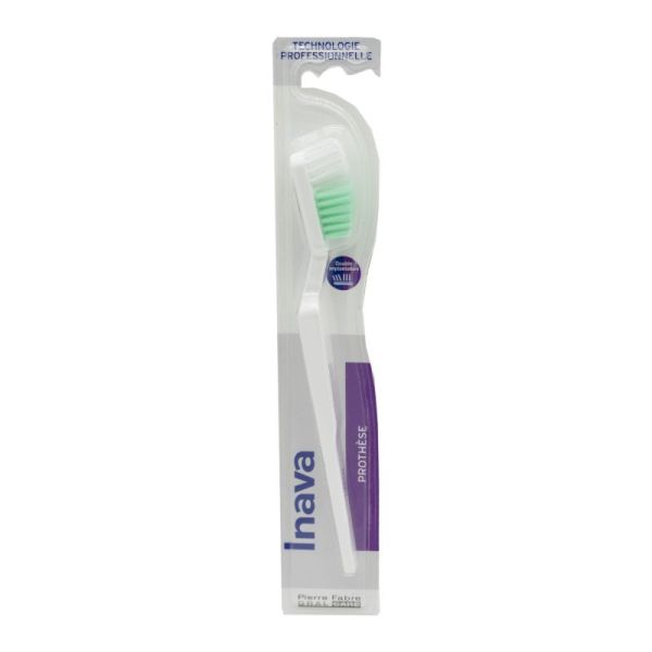 INAVA Brosse à Dents pour Prothèse - Double Implantation des Brins - Pour le Soin Quotidien Bte/1