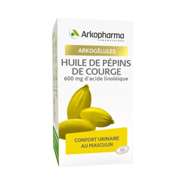 ARKOGELULES  Huile de Pépins de Courge 600mg d' Acide Linoléique - Bte/60 - Confort Urinaire au Masculin