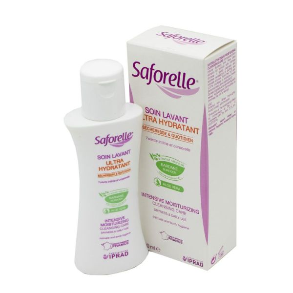 SAFORELLE 100ml Soin Lavant Ultra Hydratant - Sécheresse Intime, Muqueuses - Bardane, Aleo Vera