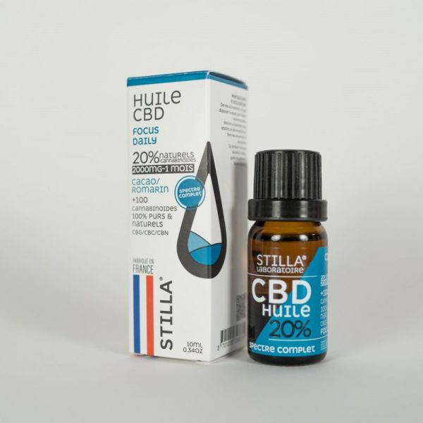 HUILE CBD Focus Daily Bio 20% 200mg Full Spectrum 10ml - Collection Saveurs MCT